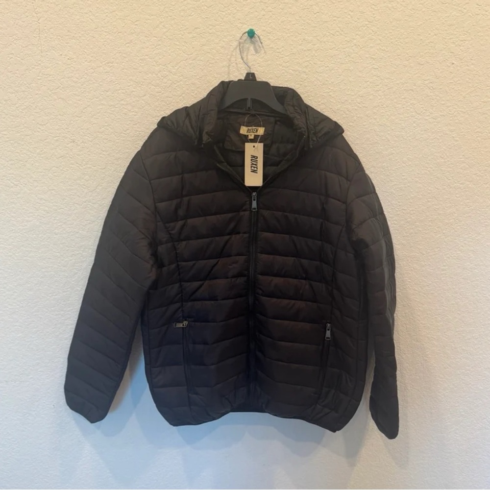 Men’s Ruxen Full Zip Removable Hooded Puff Jacket NWT fits like a size smaller